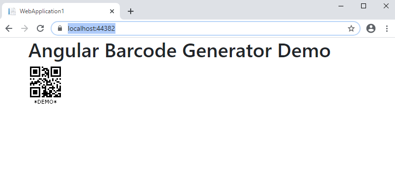 Barcode generation result in ASP.NET Core Web application with Angular